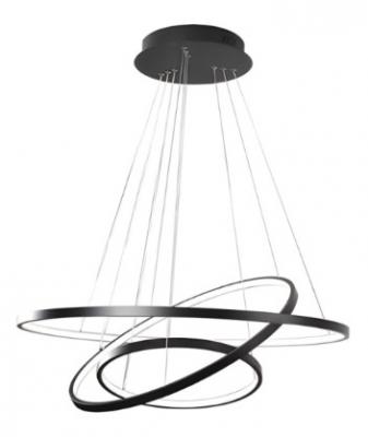 3 TIER Slim Ring Circular Pendant BLACK